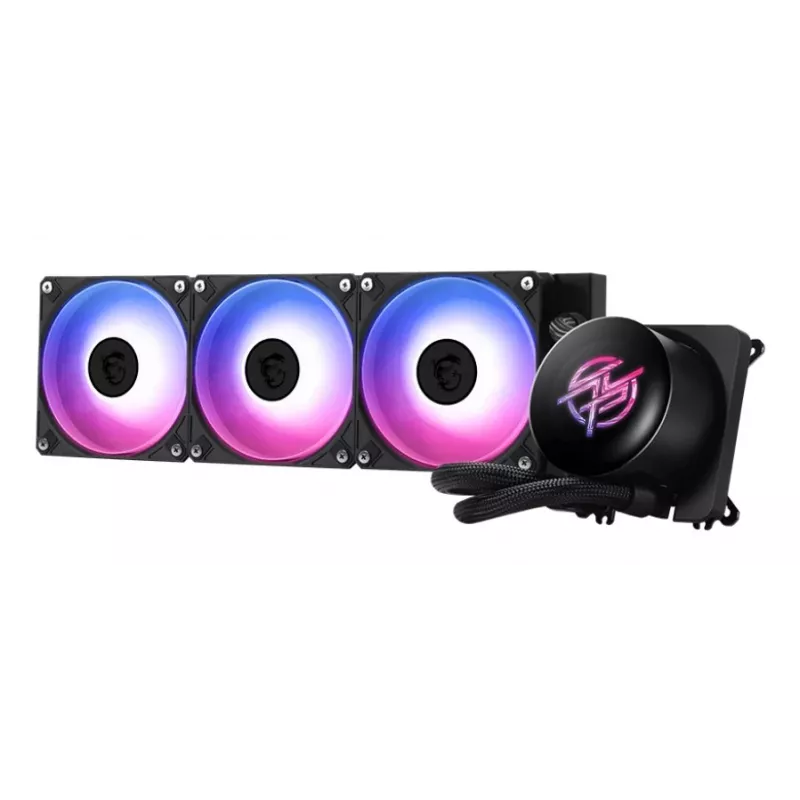 Viss vienā šķidruma dzesētājs MSI MPG CORELIQUID P13 — 120 mm ventilatori, 3 ventilatoru radiators, LGA 1851 atbalsts, melns
