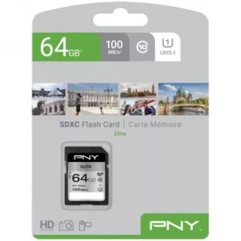 Zibatmiņa PNY 64GB SDXC UHS-I Class 10 P-SD64GU1100EL-GE