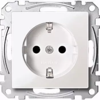 Kontaktligzda Merten MEG2300-0419 CEE 7/3, atbalsta CEE 7/4, balts termoplastiska korpuss