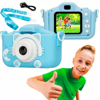 Bērnu digitālā kamera Extralink H27 Single Blue — 1080P 30 kadri/s, 2,0 collu ekrāns