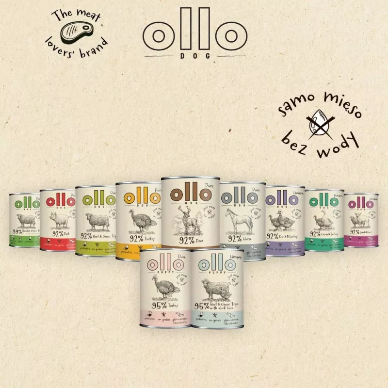 OLLO Puppy Pure Turkey - mitrā suņu barība - 400 g