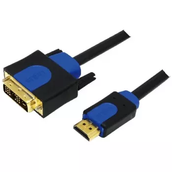 Video kabeļa adapteris LogiLink CHB3102 2m HDMI DVI-D Melns Zils
