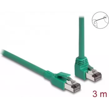 DeLOCK RJ45 tīkla kabelis PROFINET SF/UTP 90° leņķī 3 m zaļš