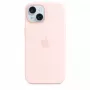 Silikona maciņš ar MagSafe iPhone 15 - gaiši rozā