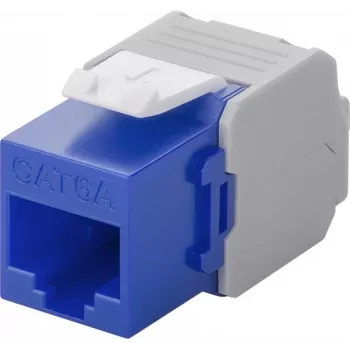 Wentronic Goobay CAT 6a KeyStone RJ45 ligzda, neekranēta, 500MHz, zili balta (90688)