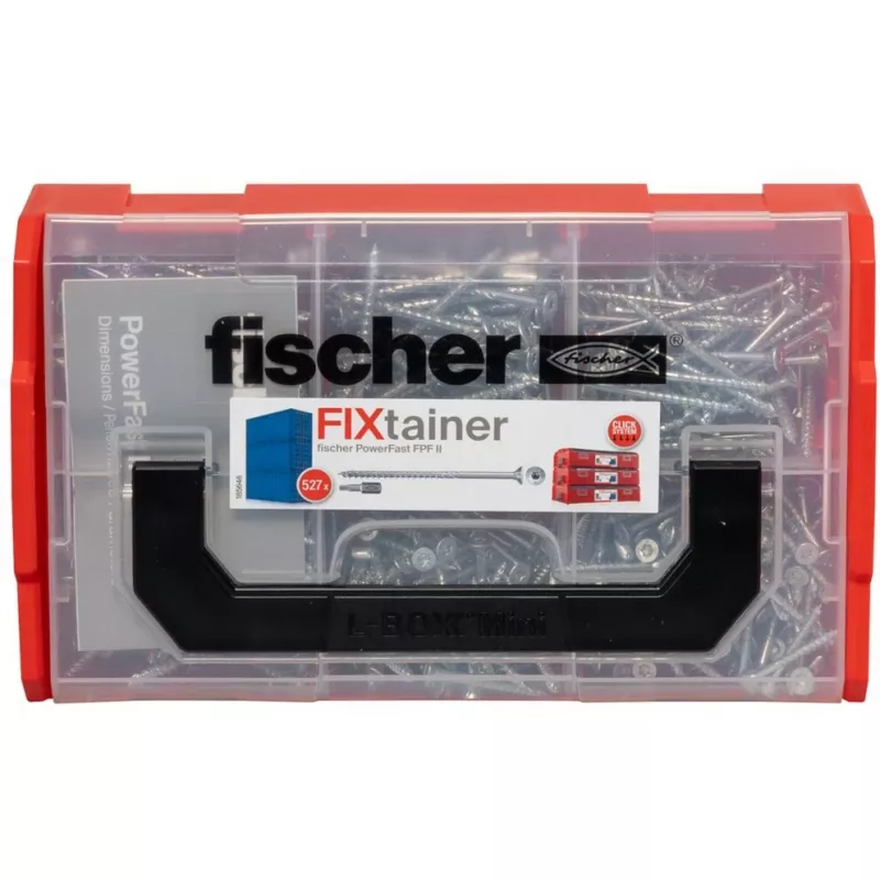 fischer FixTainer PowerFast II TX TG 562272 skaidu plātņu skrūvju sortiments, tērauds, cinkots (562272)
