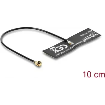DELOCK WiFi 6 antena I-PEX (MHF® I spraudnis) visvirziena 4.5–5.0 dBi ar 10 cm FPC kabeli iekšējai līmēšanas montāžai