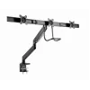 Galda monitora stiprinājums GEMBIRD MA-DA3-03, 3 sviras, gāzes atspere, VESA 75–100x100, atbalsta 3 displejus līdz 27 collām, maks. 18 kg, melns