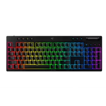 Spēļu klaviatūra Razer MelnsWidow V4 Low-profile Wireless — zema profila mehāniskie taustiņi, Bluetooth un 2,4 GHz
