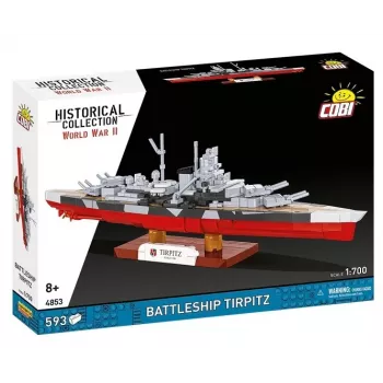 Konstruktors Cobi kaujas kuģis Tirpitz modelis ar 593 detaļām, mēroga un displeja funkcijas