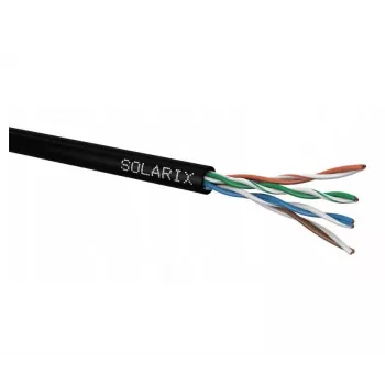 Tīkla kabelis Solarix SXKD-5E-UTP-PE UTP CAT5E 305 m melns