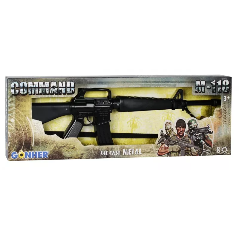Pulio Commando šautene GONHER 118/6 Metal — rotaļu šautriņu šautene, 8 lodes