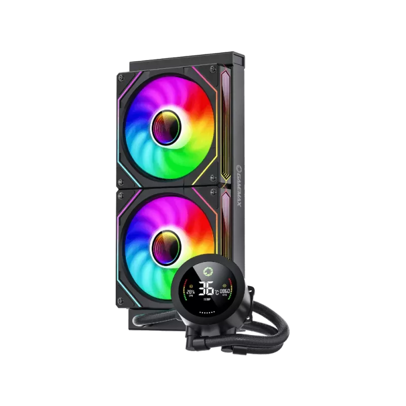 Gamemax | CPU Liquid cooler | ICEBURG 240 DIGITAL | Melns
