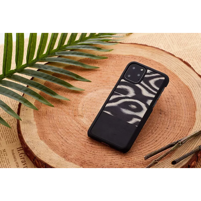 man and wood viedtālruņa maciņš iPhone 11 Pro Max — leoparda melnais raksts
