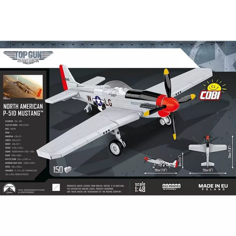 COBI 5847 Top Gun Maverick P-51D Mustang 150 klucīši