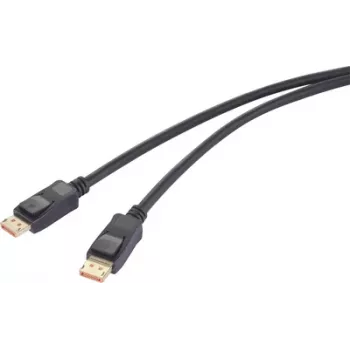 Renkforce DisplayPort savienojuma kabelis ar spraudni 2,00 m melns RF-6562820 8K UHD (RF-6562820)