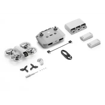 DJI Neo Fly More Combo (DJI-RC-N3) viegls 135 g drons ar 4K Ultra HD kameru, līdz 18 minūtēm lidojuma laika ar 1 uzlādi, 3x baterijas, tālvadības pults