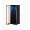 Stikla vitrīnas skapis cama meble VIGO 90, pie sienas stiprināms, 90×35×32 cm, melns/votāna ozols