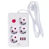 Strāvas sadalītājs MACLEAN MCE392 W — 4 F tipa kontaktligzdas, 3×USB A, 110–240 V, maks. 2,1 A, 2500 W, 1,5 m kabelis, balts