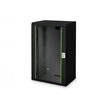 Digitus Unique DN-19 20-U-SW - skapis - tīkla skapis - piemērots sienas montāžai - Melns, RAL 9005 - 20U - 48,3 cm (19) (DN-19 20-U-SW)