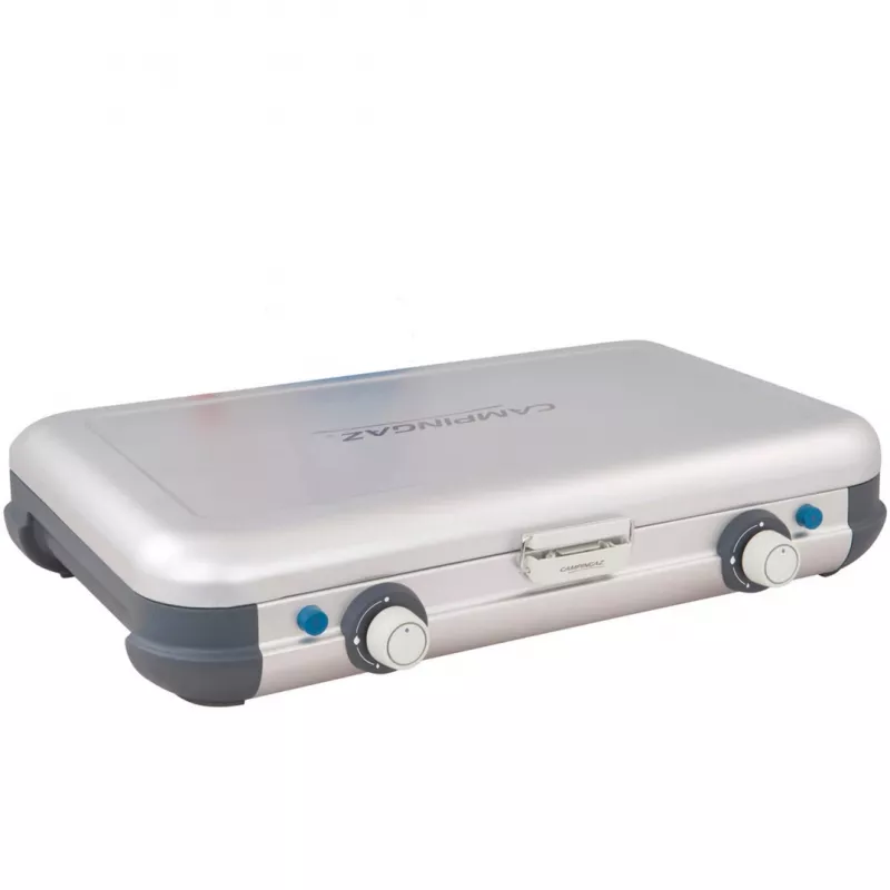 Portable grill stove Campingaz 2213311 — 2-zone, 5.4 kg, 490×350 mm, Melns/pelēka/silver