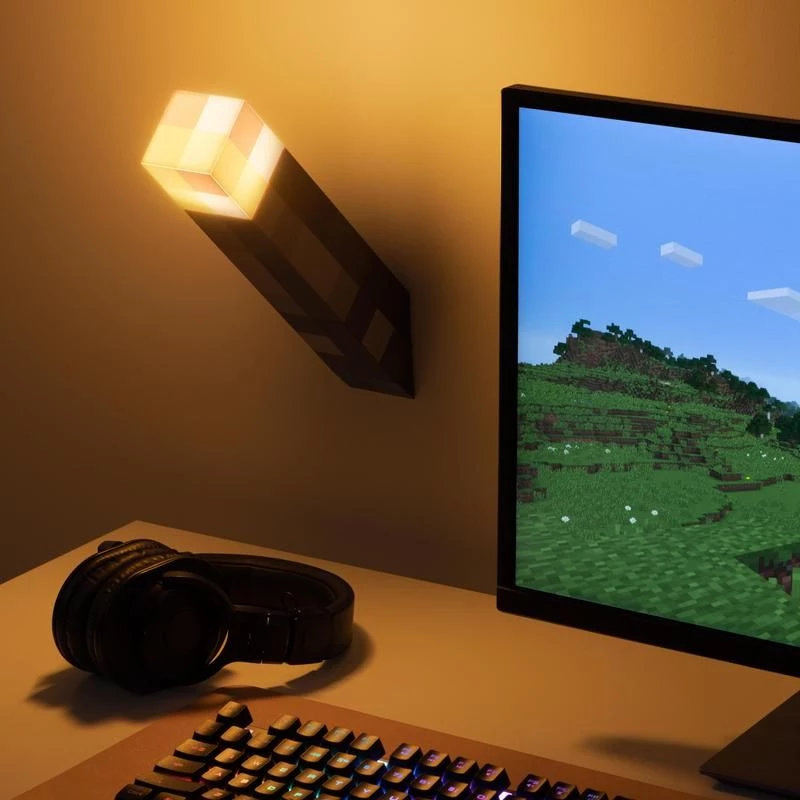 Galda lampa Paladone Torch Light PP9202MCFV3 Minecraft dizaina, ar baterijām darbināma
