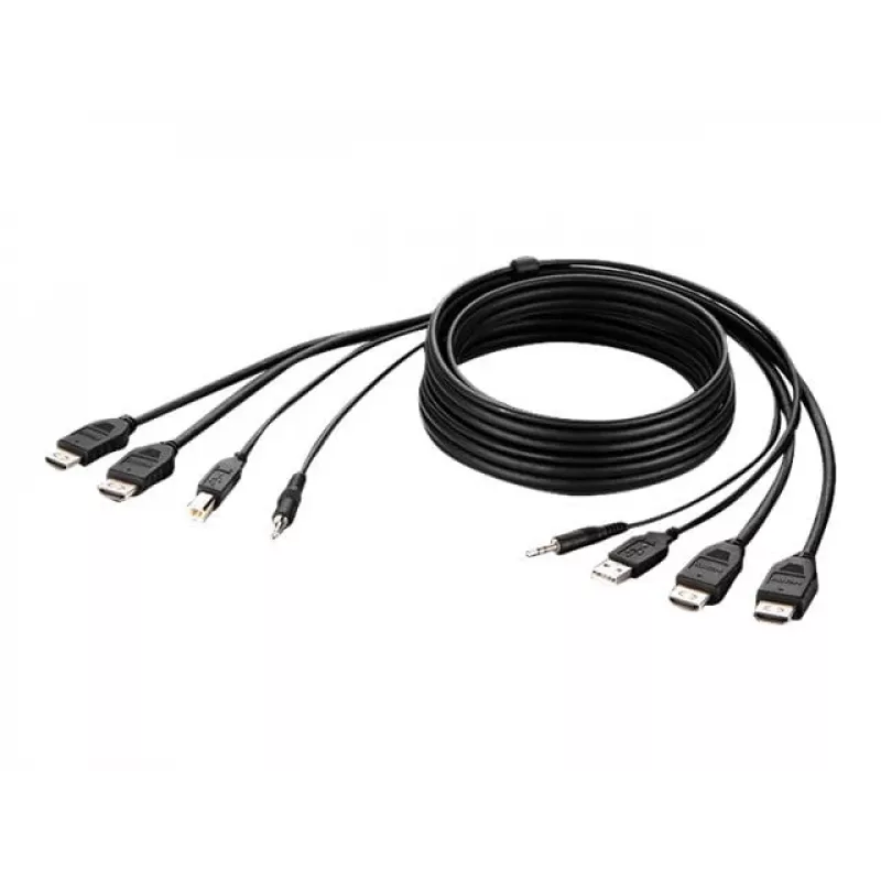 Belkin Secure KVM Combo kabelis - Video- / USB- / Audio-kabelis - TAA-Compliant - USB, Mini-Plug, HDMI (M)