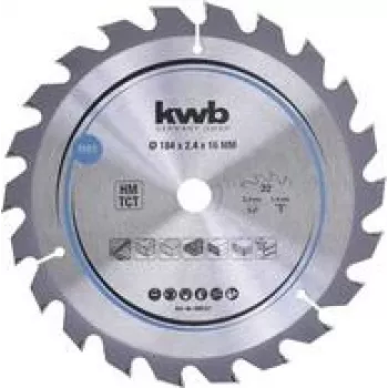 Apļveida zāģa asmens KWB 586157 18,4 cm kokšķiedras plātnēm, cietkokam, plastmasai, mīkstkokam