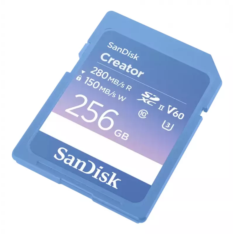 SanDisk Creator SD atmiņas karte UHS-II 256GB ar augstu pārsūtīšanas ātrumu līdz 280 MB/s