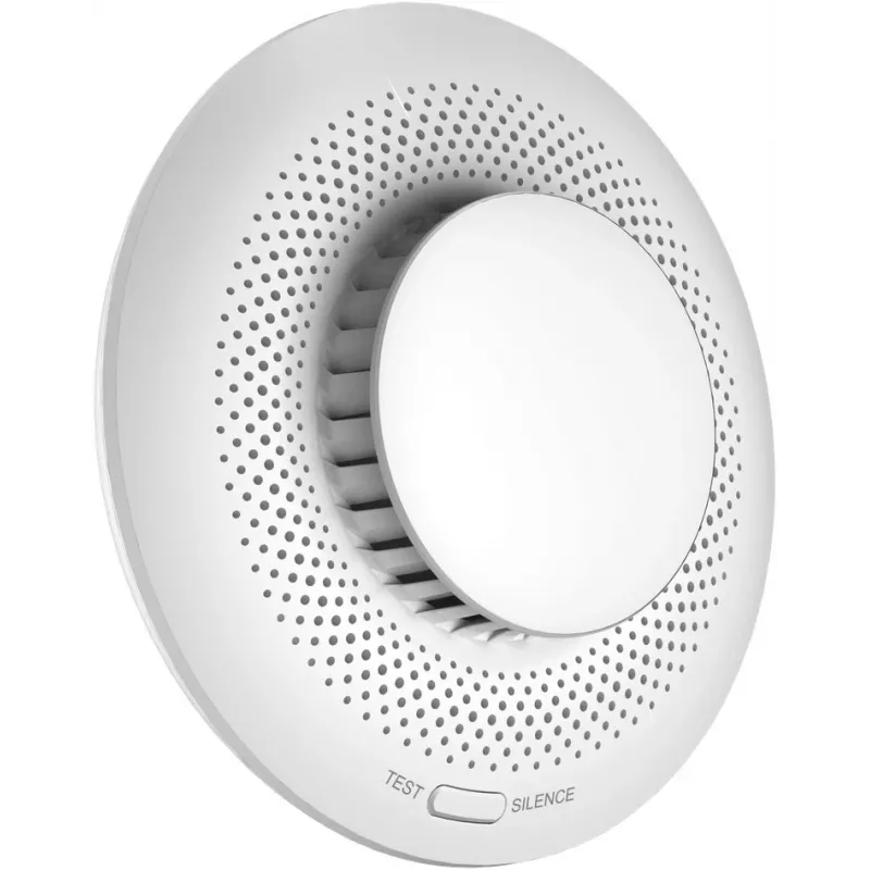 Dūmu detektors EZVIZ CS-T4C — bezvadu ZigBee, 3V litija baterija, 87×35×87 mm, 85 dB, uzstādāms pie virsmas, balts