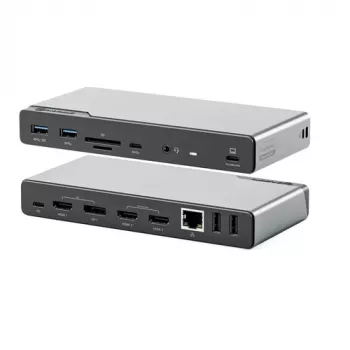 ALOGIC DV4 - dokstacija - klēpjdatoram - USB-C / USB-A - 3 x HDMI, DP - 1GbE (DUCDV4)