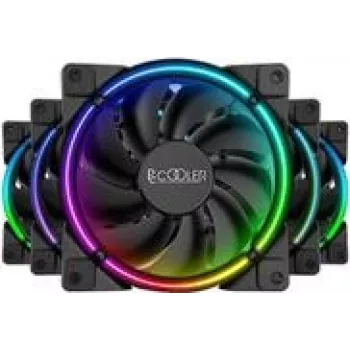 120mm PCCOOLER korpusa ventilators CORONA-FRGB-5I1, 1000–2000 RPM, ARGB apgaismojums