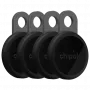 Chipolo LOOP 4er-komplekts uzlādējams Bluetooth izsekotājs, ogles krāsā, saderīgs ar Apple Find My