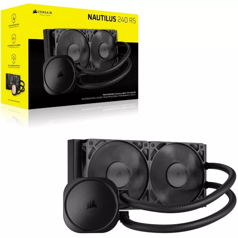 Corsair NAUTILUS 240 RS mātesplates universāls šķidruma dzesētājs, melns