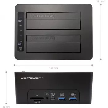 LC-Power dokstacija USB 3.2 Gen 2x1