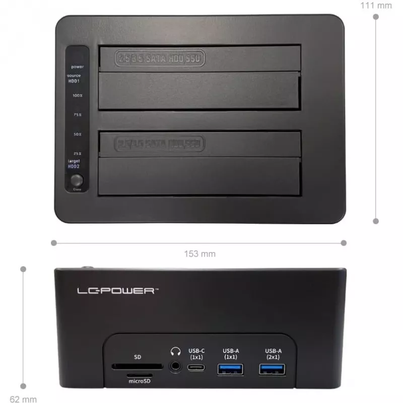 LC-Power dokstacija USB 3.2 Gen 2x1