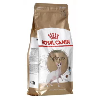 Sausā kaķu barība Royal Canin Sphynx Adult 2 kg — cūkgaļas garša, 33% olbaltumvielu, 23% tauku