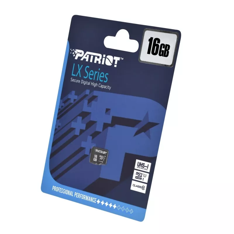 MicroSDHC atmiņas karte PATRIOT PSF16GMDC10 — 16 GB, 10. klase, UHS-I (U1), 80 MB/s, melna