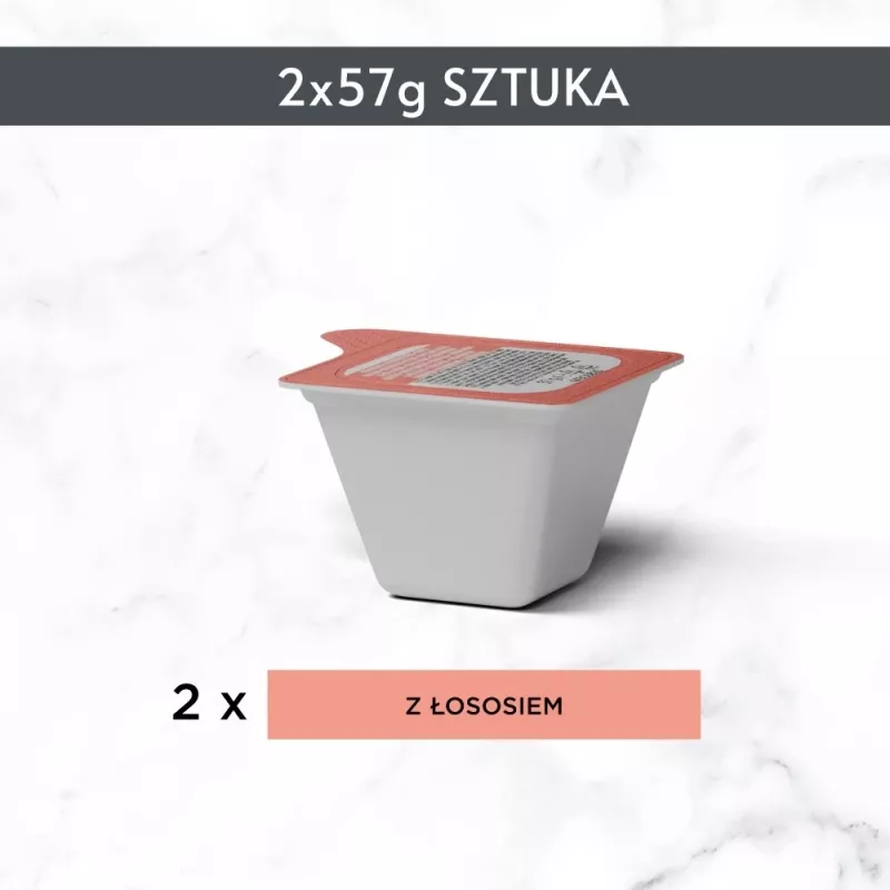 Mitrā kaķu barība Purina Nestlé Gourmet Revelations Gabaliņi želejā ar lasi 2x57 g, pieaugušiem kaķiem, pilnvērtīga barība