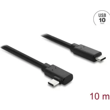 DELOCK aktīvais optiskais USB Type-C kabelis 10 Gbps, leņķveida spraudnis–spraudnis, 10 m (modelis 87242)