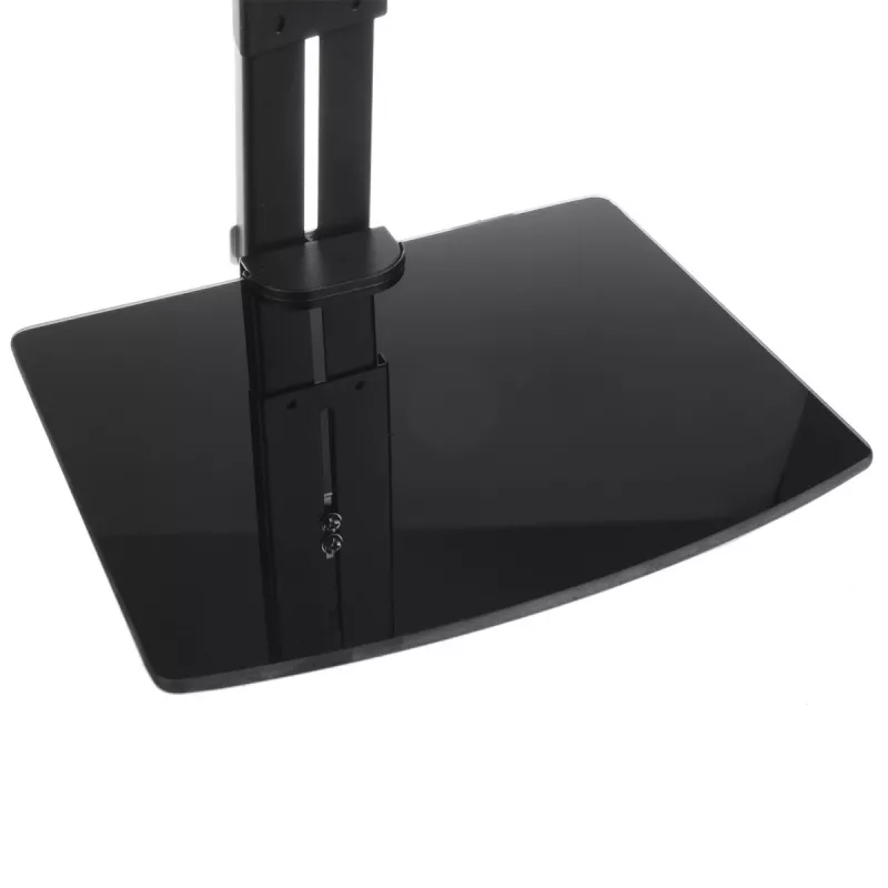 TV sienas stiprinājums MACLEAN MC-451 ar plauktu un slīpuma regulēšanu, VESA 75x75–200x200 mm, līdz 20 kg, 15 collu–42 collu ekrāniem