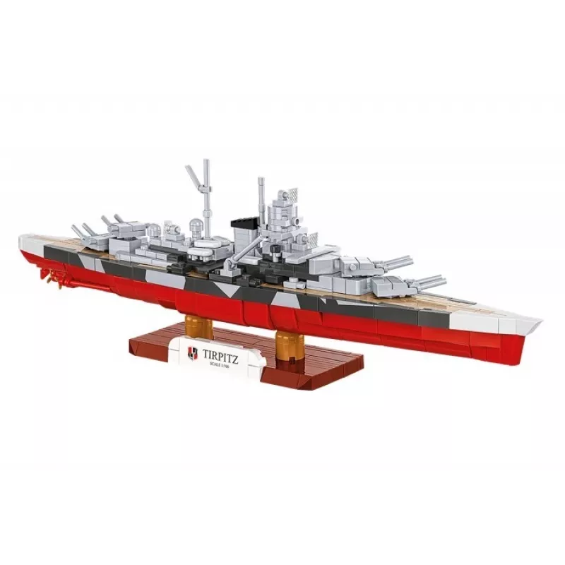Konstruktors Cobi kaujas kuģis Tirpitz modelis ar 593 detaļām, mēroga un displeja funkcijas