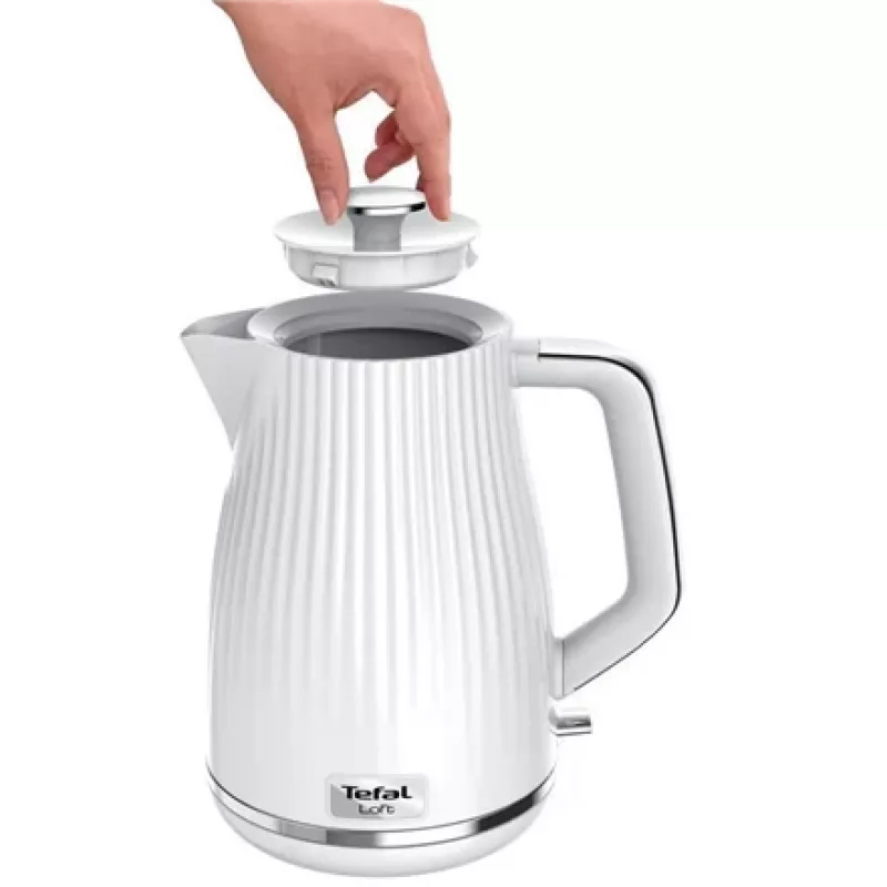 Elektriskā tējkanna Tefal KO250130 — 1,7 L tilpums, 2400 W, balta