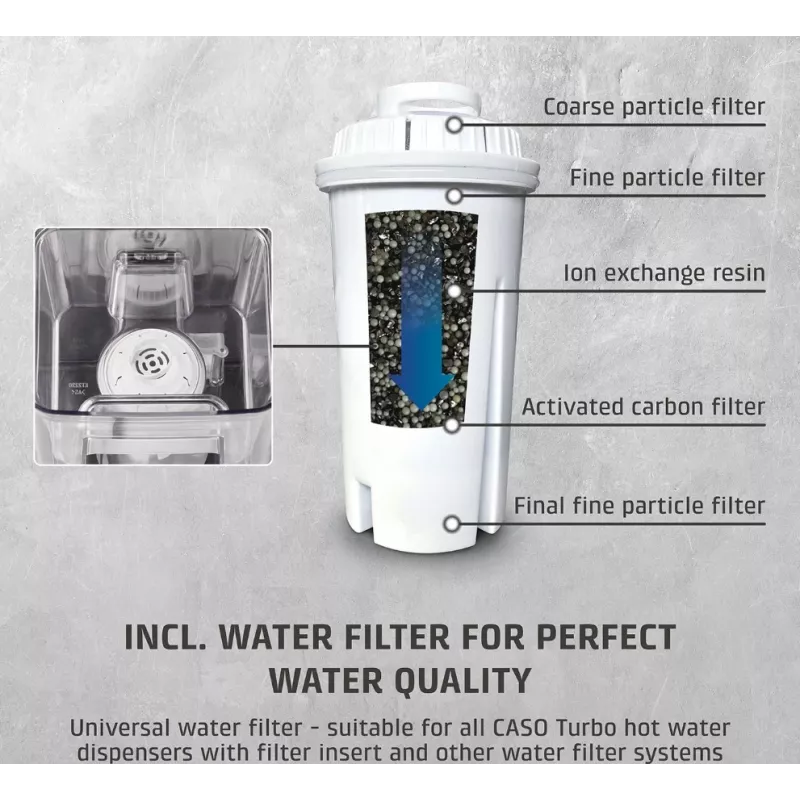 Caso Turbo karstā ūdens dozators | HW 616 | Ūdens dozators | 2600 W | 2.5 L | Plastmasa/Nerūsējošais tērauds | Melns/Nerūsējošais tērauds