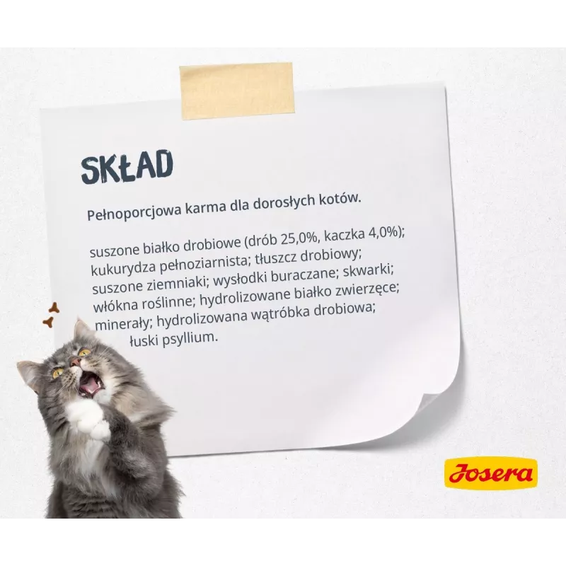 Sausā kaķu barība JOSERA Catelux pieaugušiem kaķiem pīle mājputni 2 kg — sausā barība, 32% proteīna, 20% tauku