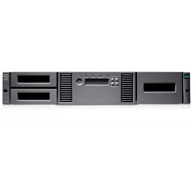 Uzglabāšanas automātiskā ielāde un bibliotēka HPE MSL2024 1x LTO-8 SAS diskdzinis 15x 30 TB kasetnes