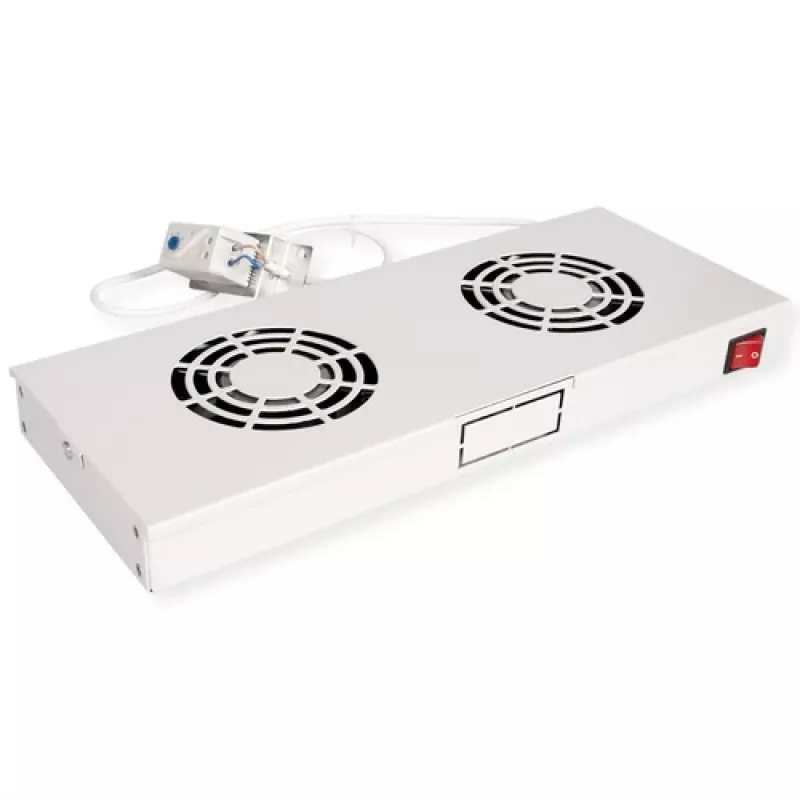 Dzesēšanas ventilators ROLINE 19 collu jumta ventilatora bloks 2 ventilatori Termostats pelēks
