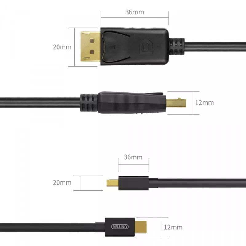Kabelis miniDisplayPort/DisplayPort M/M 2m; Y-C611BK
