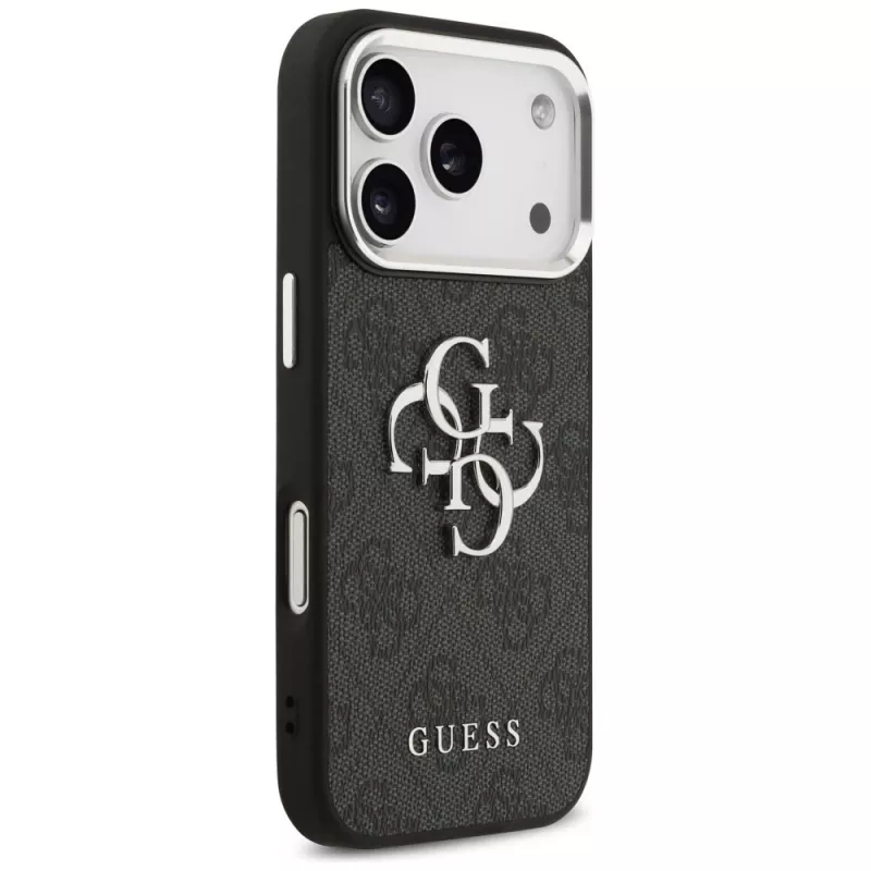 GUESS | Hardcase 4G | Aizmugurējais vāciņš | iPhone 17 Pro Max | Apple | Ekoloģiskā āda/PC/Plastmasa/TPU | Melns
