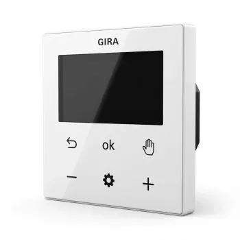 Digitālais telpas termostats Gira System 3000 Bluetooth, balts, LCD displejs